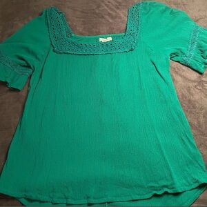 Women's Green Square Neck Top Maurice’s Medium